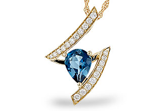 F329-19672: NECK 1.04 LONDON BLUE TOPAZ 1.23 TGW (8x6MM)
