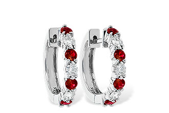 H055-57844: EARRINGS .64 RUBY 1.05 TGW